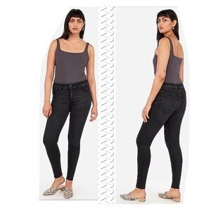 Express Black Jeggings Mid-Rise Stretch+ Denim Perfect Lift Size 8R